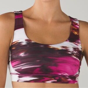 lululemon athletica Pink Multi Print Medium Support Sports Bra